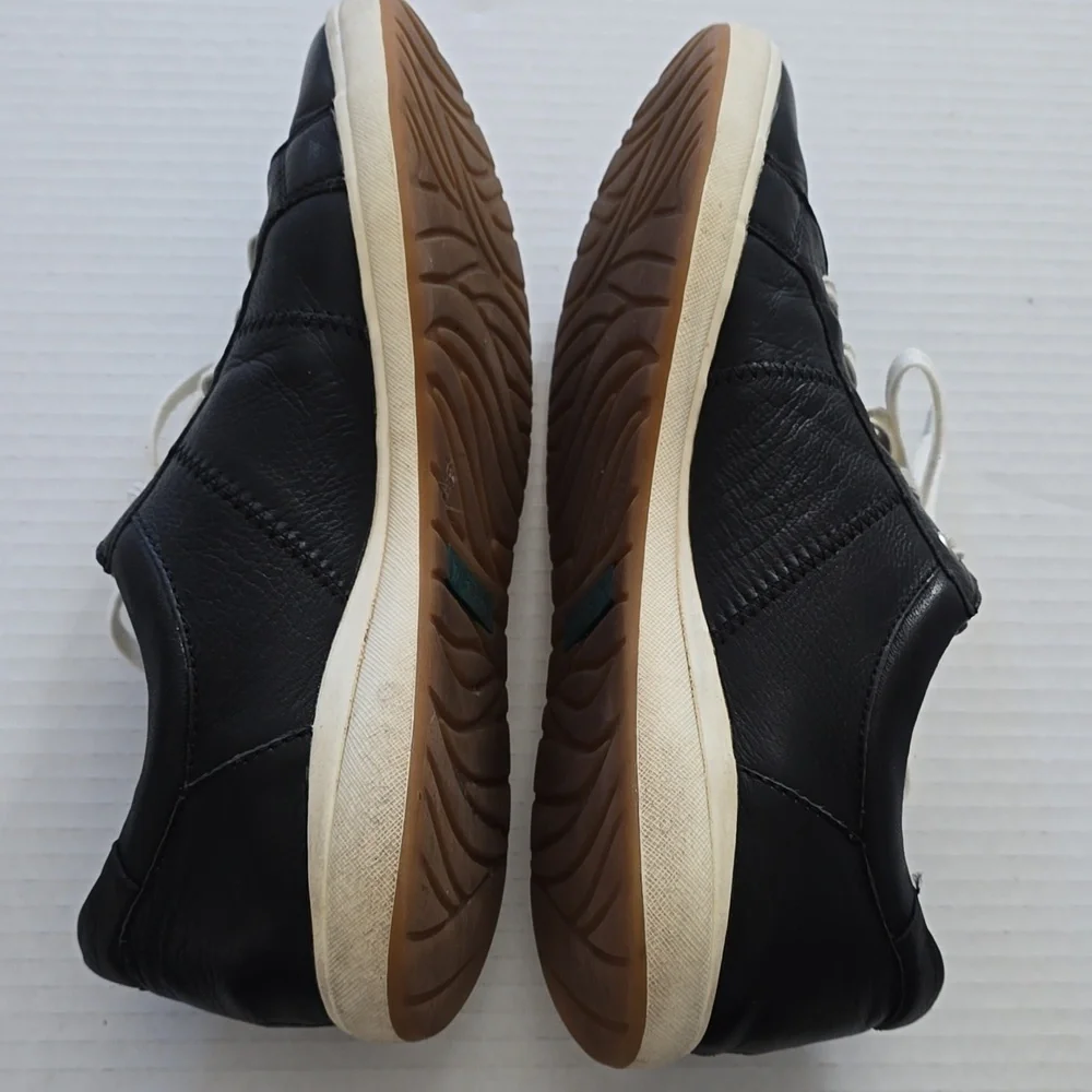 Josef Seibel Caren Black and White Leather Sneakers Women 8 - 8.5